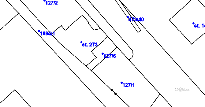 Parcela st. 127/6 v KÚ Říčany-Radošovice, Katastrální mapa