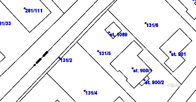 Parcela st. 131/5 v KÚ Říčany-Radošovice, Katastrální mapa