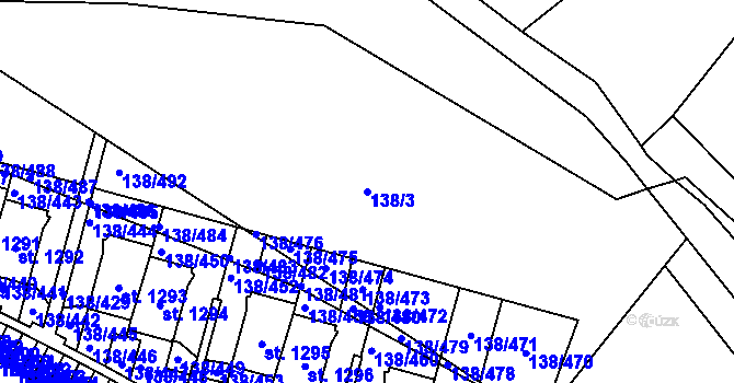 Parcela st. 138/3 v KÚ Říčany-Radošovice, Katastrální mapa
