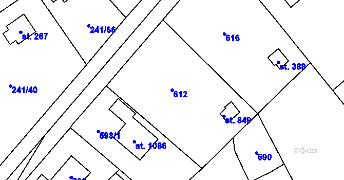 Parcela st. 612 v KÚ Říčany-Radošovice, Katastrální mapa