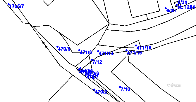 Parcela st. 471/14 v KÚ Říčany-Radošovice, Katastrální mapa