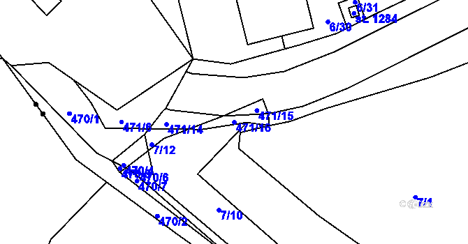 Parcela st. 471/16 v KÚ Říčany-Radošovice, Katastrální mapa