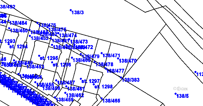 Parcela st. 138/471 v KÚ Říčany-Radošovice, Katastrální mapa