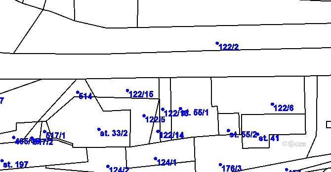 Parcela st. 465/19 v KÚ Voděrádky, Katastrální mapa