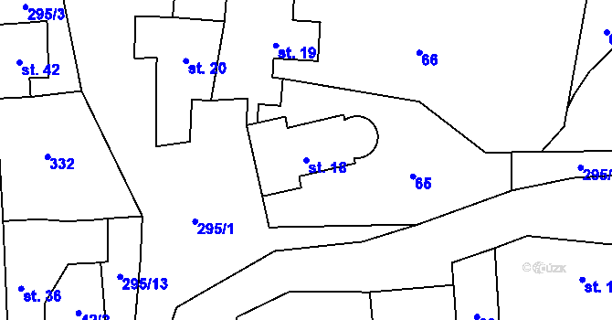 Parcela st. 18 v KÚ Jažlovice, Katastrální mapa