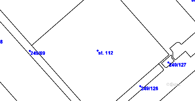 Parcela st. 112 v KÚ Jažlovice, Katastrální mapa