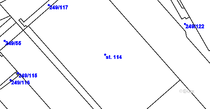 Parcela st. 114 v KÚ Jažlovice, Katastrální mapa