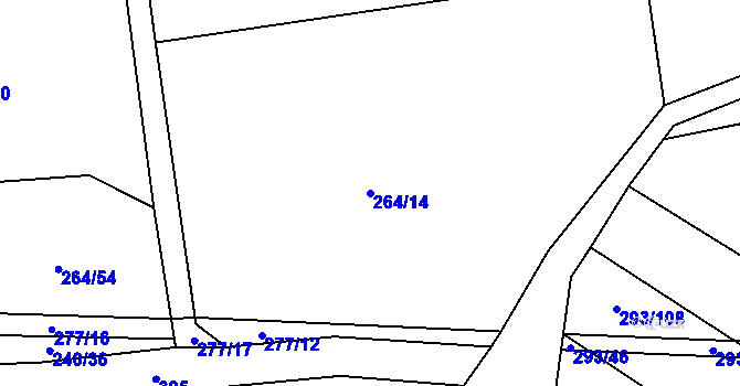 Parcela st. 264/14 v KÚ Jažlovice, Katastrální mapa