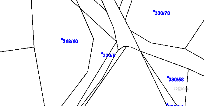 Parcela st. 330/6 v KÚ Jažlovice, Katastrální mapa