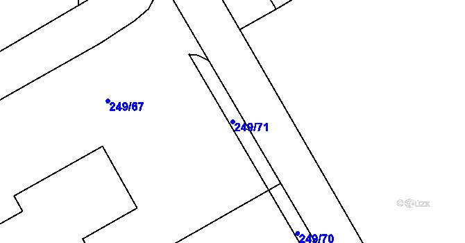 Parcela st. 249/71 v KÚ Jažlovice, Katastrální mapa