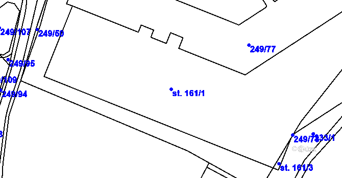 Parcela st. 161/1 v KÚ Jažlovice, Katastrální mapa
