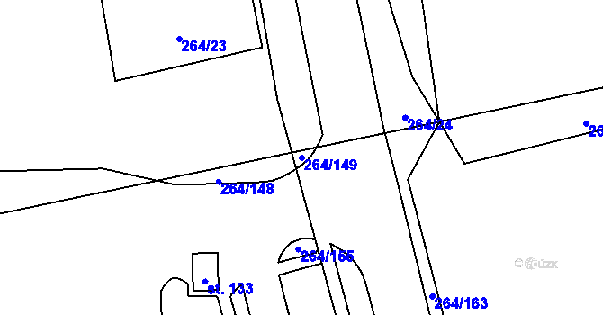 Parcela st. 264/149 v KÚ Jažlovice, Katastrální mapa