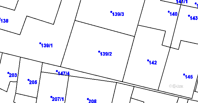 Parcela st. 139/2 v KÚ Říčany u Brna, Katastrální mapa