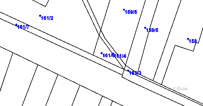 Parcela st. 161/6 v KÚ Říčany u Brna, Katastrální mapa