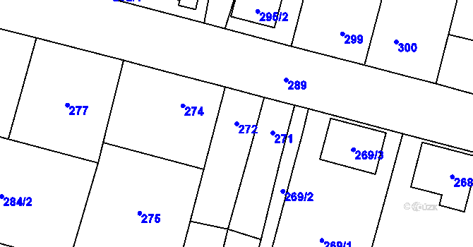 Parcela st. 272 v KÚ Říčany u Brna, Katastrální mapa