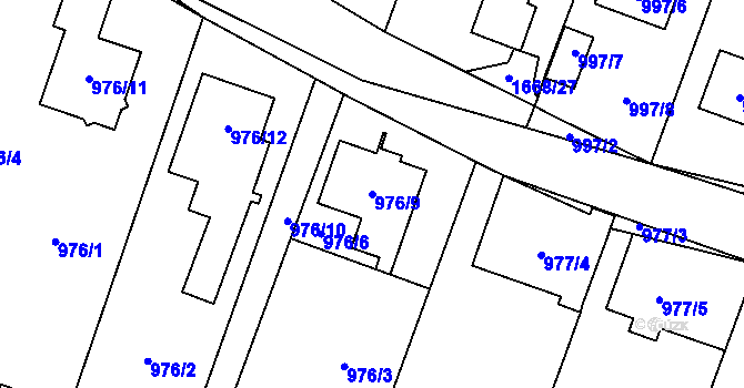 Parcela st. 976/9 v KÚ Říčany u Brna, Katastrální mapa