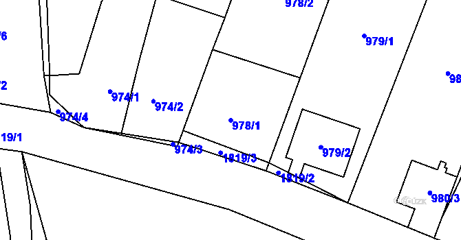 Parcela st. 978/1 v KÚ Říčany u Brna, Katastrální mapa