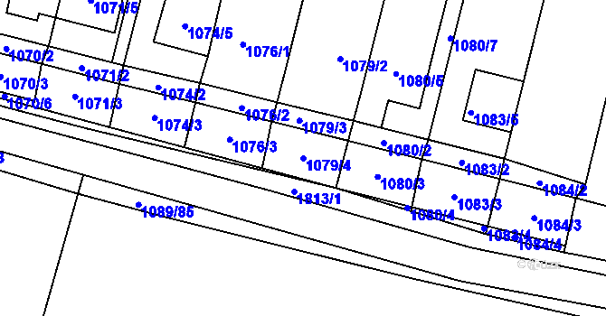 Parcela st. 1079/4 v KÚ Říčany u Brna, Katastrální mapa