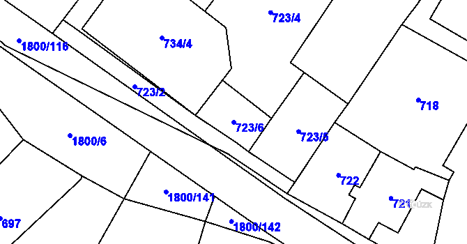 Parcela st. 723/6 v KÚ Říčany u Brna, Katastrální mapa