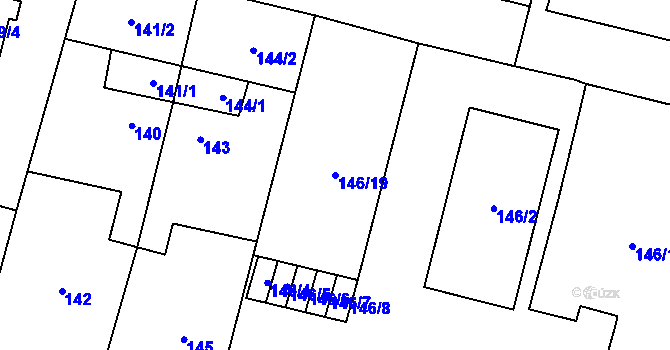 Parcela st. 146/19 v KÚ Říčany u Brna, Katastrální mapa