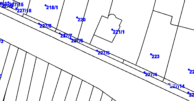 Parcela st. 227/5 v KÚ Říčany u Brna, Katastrální mapa
