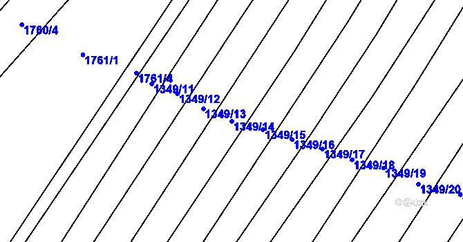 Parcela st. 1349/14 v KÚ Říčany u Brna, Katastrální mapa