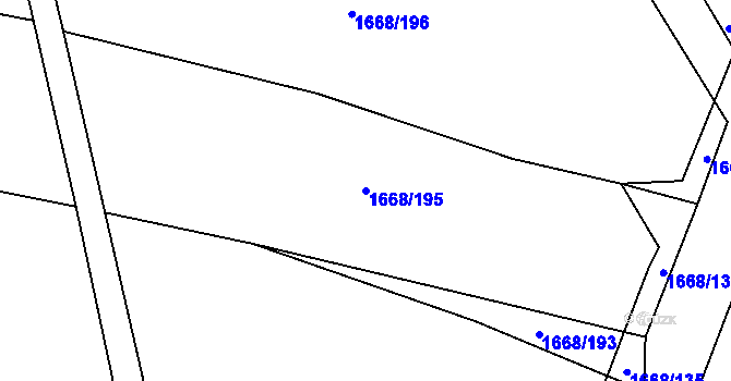 Parcela st. 1668/195 v KÚ Říčany u Brna, Katastrální mapa