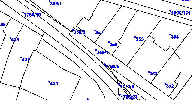 Parcela st. 359/1 v KÚ Říčany u Brna, Katastrální mapa