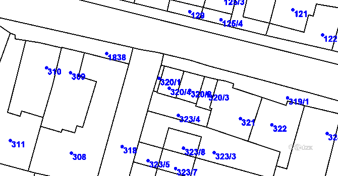 Parcela st. 320/4 v KÚ Říčany u Brna, Katastrální mapa