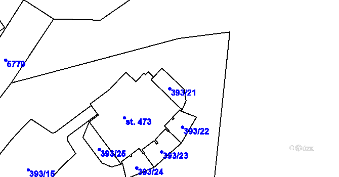 Parcela st. 393/21 v KÚ Říčky v Orlických horách, Katastrální mapa