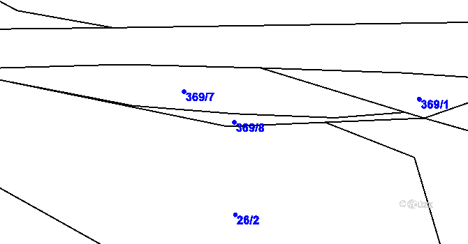 Parcela st. 369/8 v KÚ Řikonín, Katastrální mapa