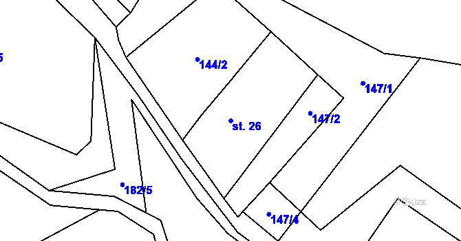 Parcela st. 26 v KÚ Řikonín, Katastrální mapa