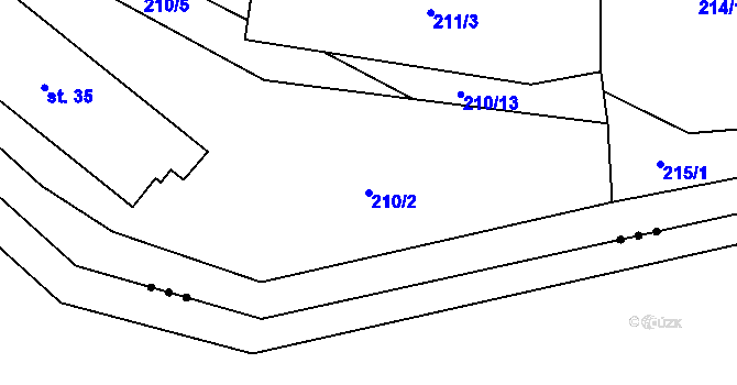 Parcela st. 210/2 v KÚ Řikonín, Katastrální mapa