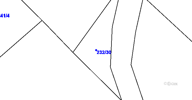 Parcela st. 232/30 v KÚ Řikonín, Katastrální mapa