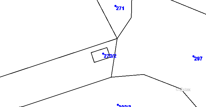 Parcela st. 270/2 v KÚ Řikonín, Katastrální mapa