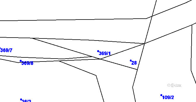 Parcela st. 369/1 v KÚ Řikonín, Katastrální mapa