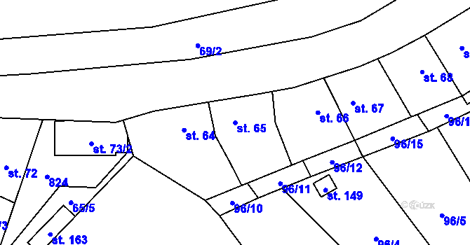 Parcela st. 65 v KÚ Řimice, Katastrální mapa