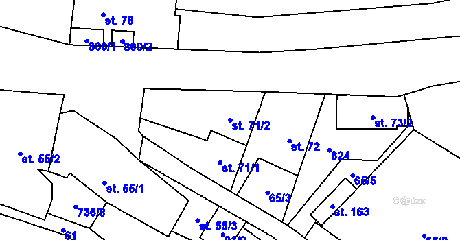 Parcela st. 71/2 v KÚ Řimice, Katastrální mapa