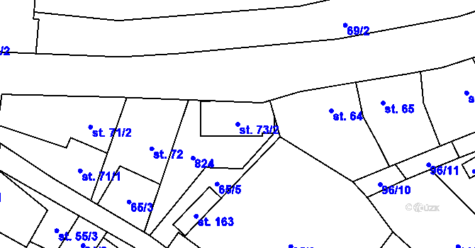 Parcela st. 73/2 v KÚ Řimice, Katastrální mapa