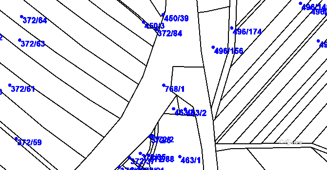 Parcela st. 768/1 v KÚ Řimice, Katastrální mapa
