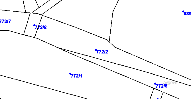 Parcela st. 772/2 v KÚ Řimice, Katastrální mapa