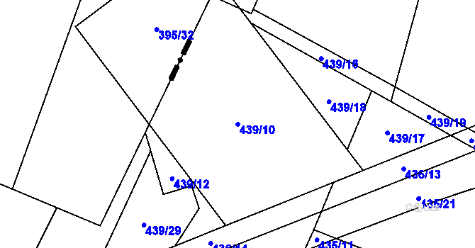Parcela st. 439/10 v KÚ Řimice, Katastrální mapa