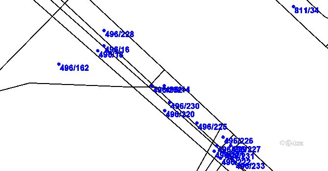 Parcela st. 496/14 v KÚ Řimice, Katastrální mapa