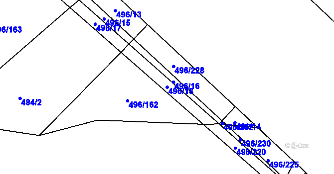 Parcela st. 496/18 v KÚ Řimice, Katastrální mapa