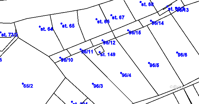Parcela st. 149 v KÚ Řimice, Katastrální mapa