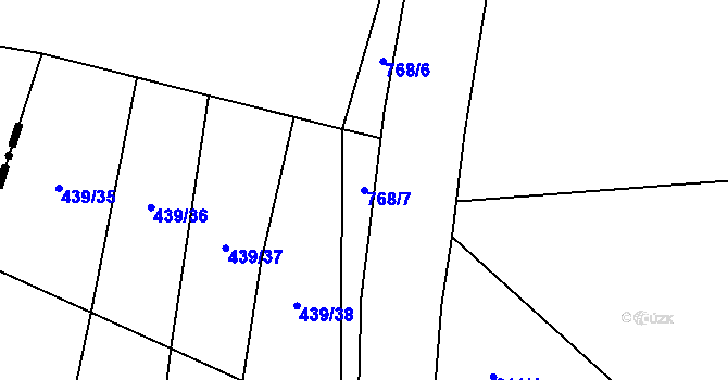 Parcela st. 768/7 v KÚ Řimice, Katastrální mapa