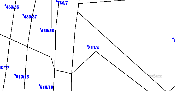 Parcela st. 811/4 v KÚ Řimice, Katastrální mapa