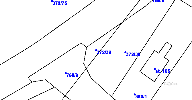 Parcela st. 372/39 v KÚ Řimice, Katastrální mapa