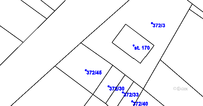 Parcela st. 372/44 v KÚ Řimice, Katastrální mapa