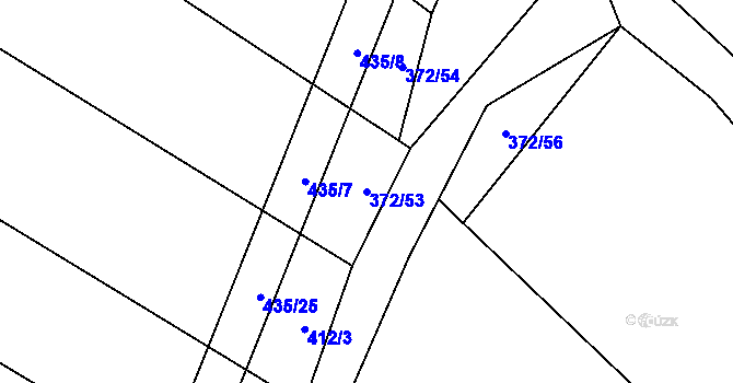 Parcela st. 372/53 v KÚ Řimice, Katastrální mapa